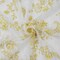 White-Yellow Nylon Floral Paisley Printed Lace Mesh Knit Fabric By the Yard